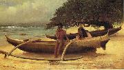 unknow artist Hawaiian Canoe, Waikiki, oil painting on canvas